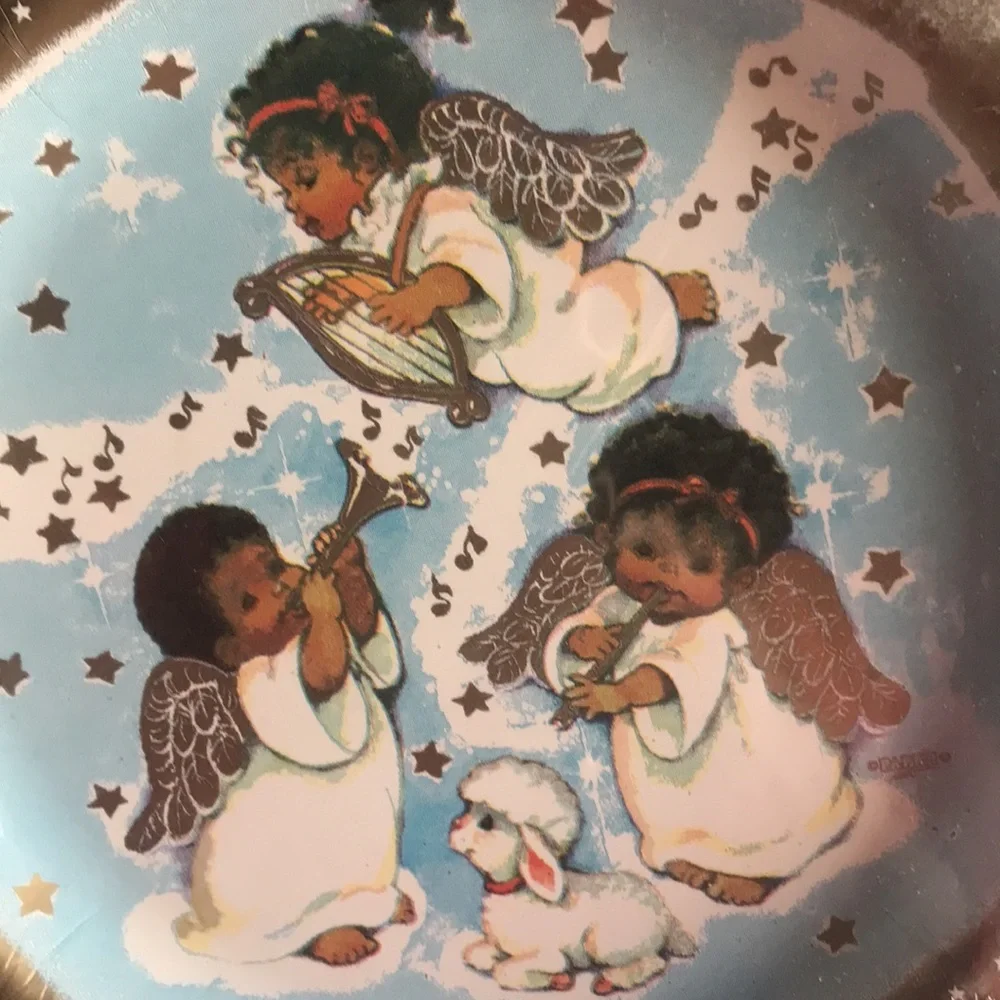 NWT Black Cherub Angels Partyware Set